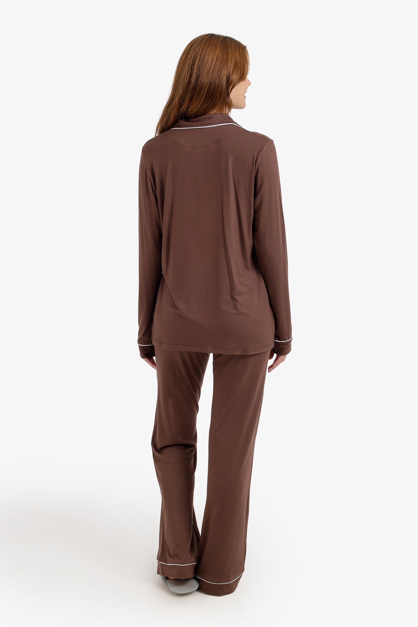 Contrast-Pipe Pyjama Set