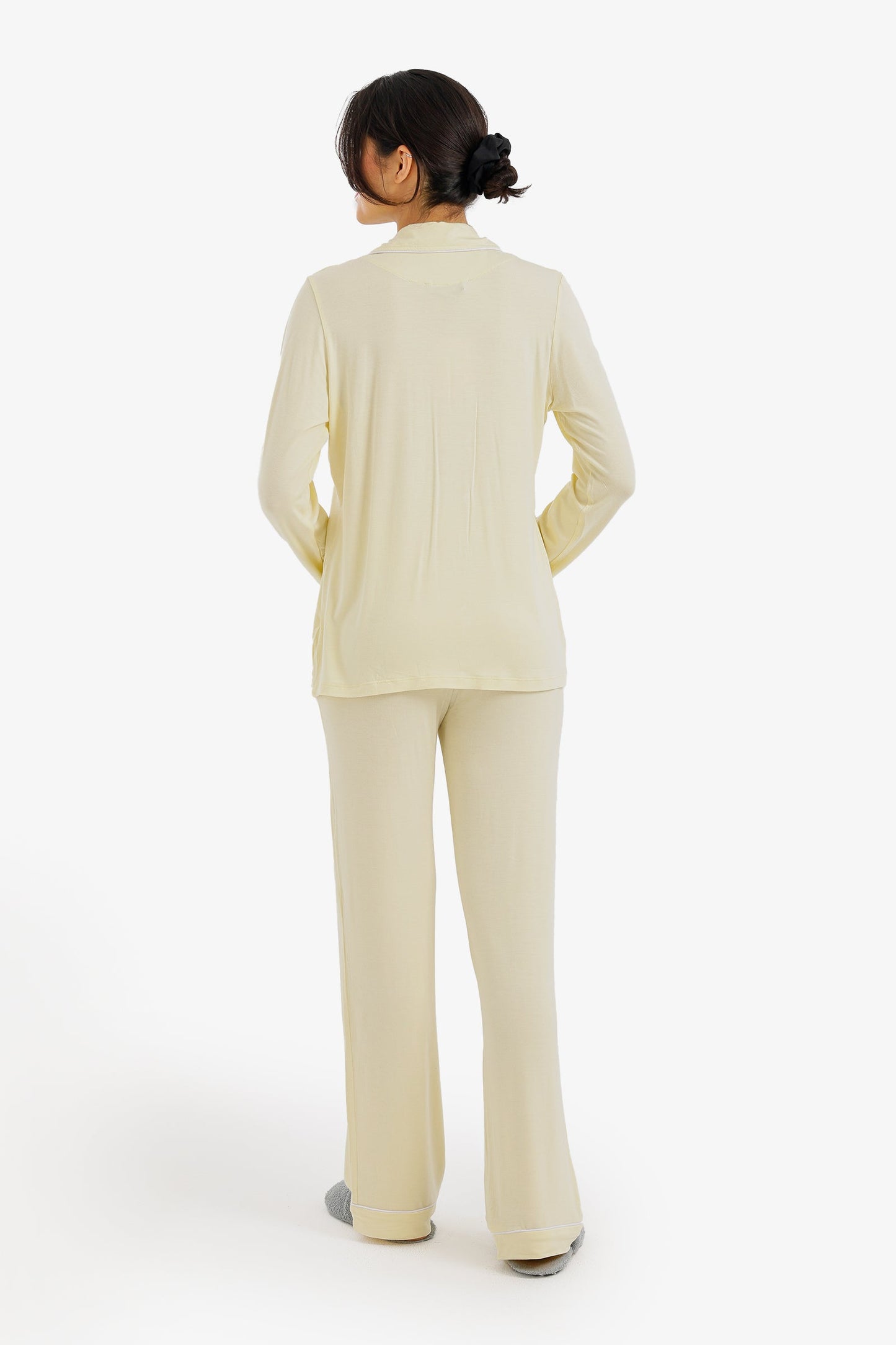 Contrast-Pipe Pyjama Set