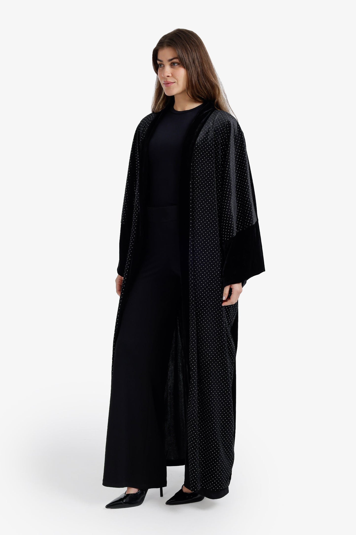 Embellished Velvet Maxi Kimono