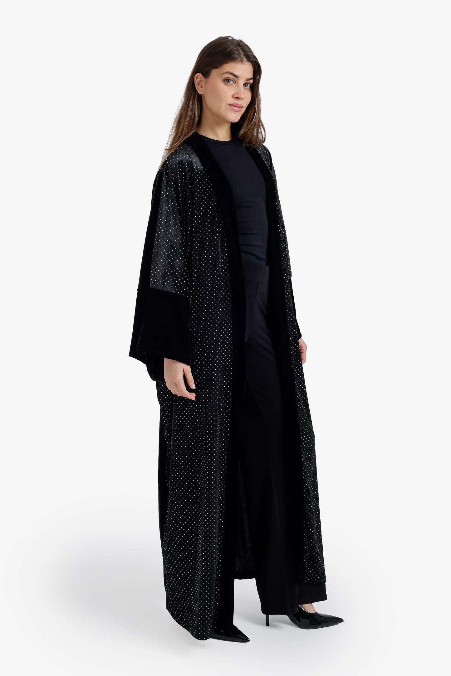 Embellished Velvet Maxi Kimono