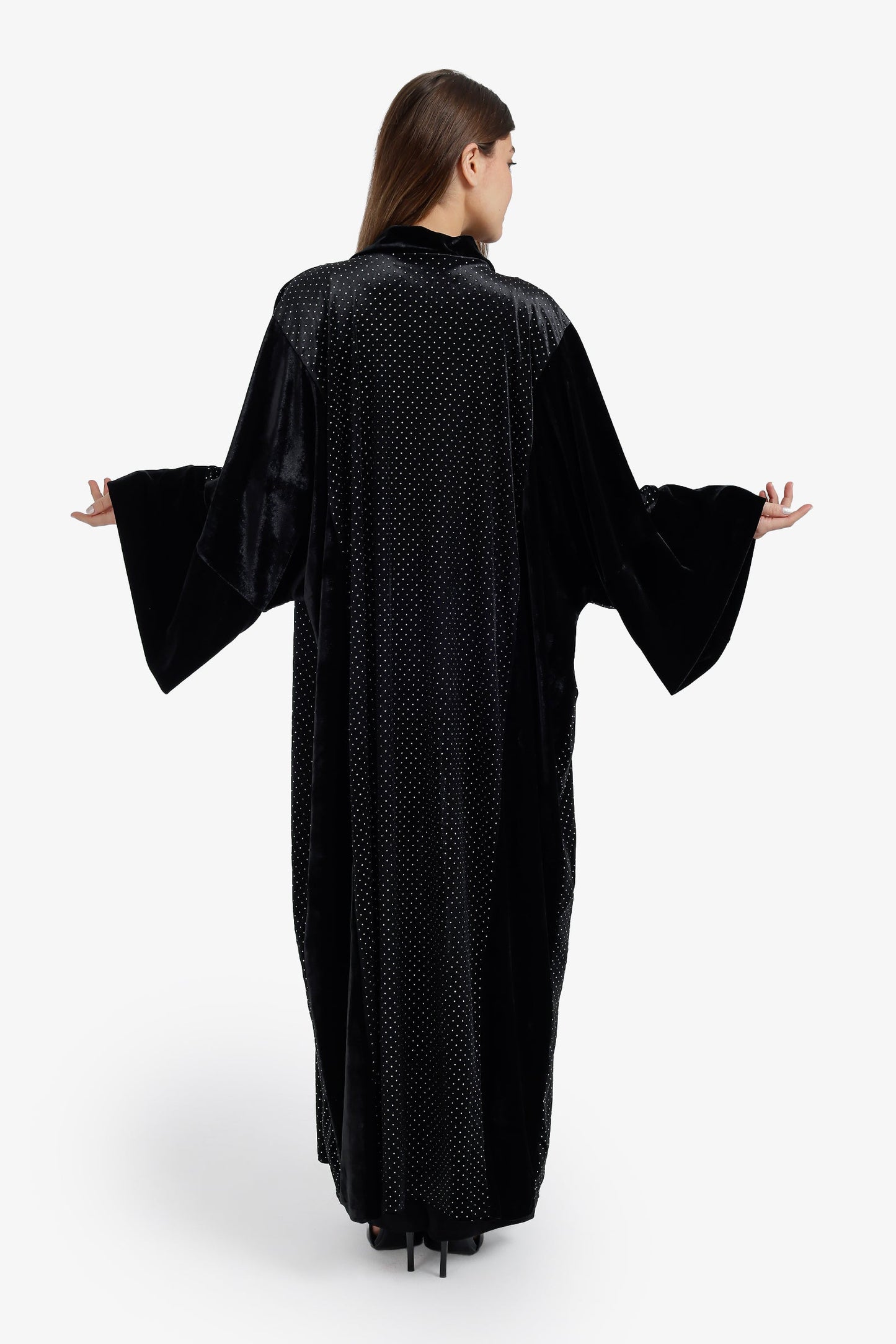 Embellished Velvet Maxi Kimono