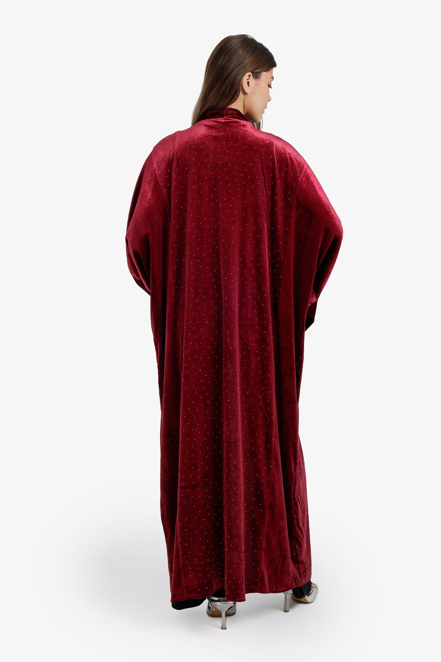 Embellished Velvet Maxi Kimono