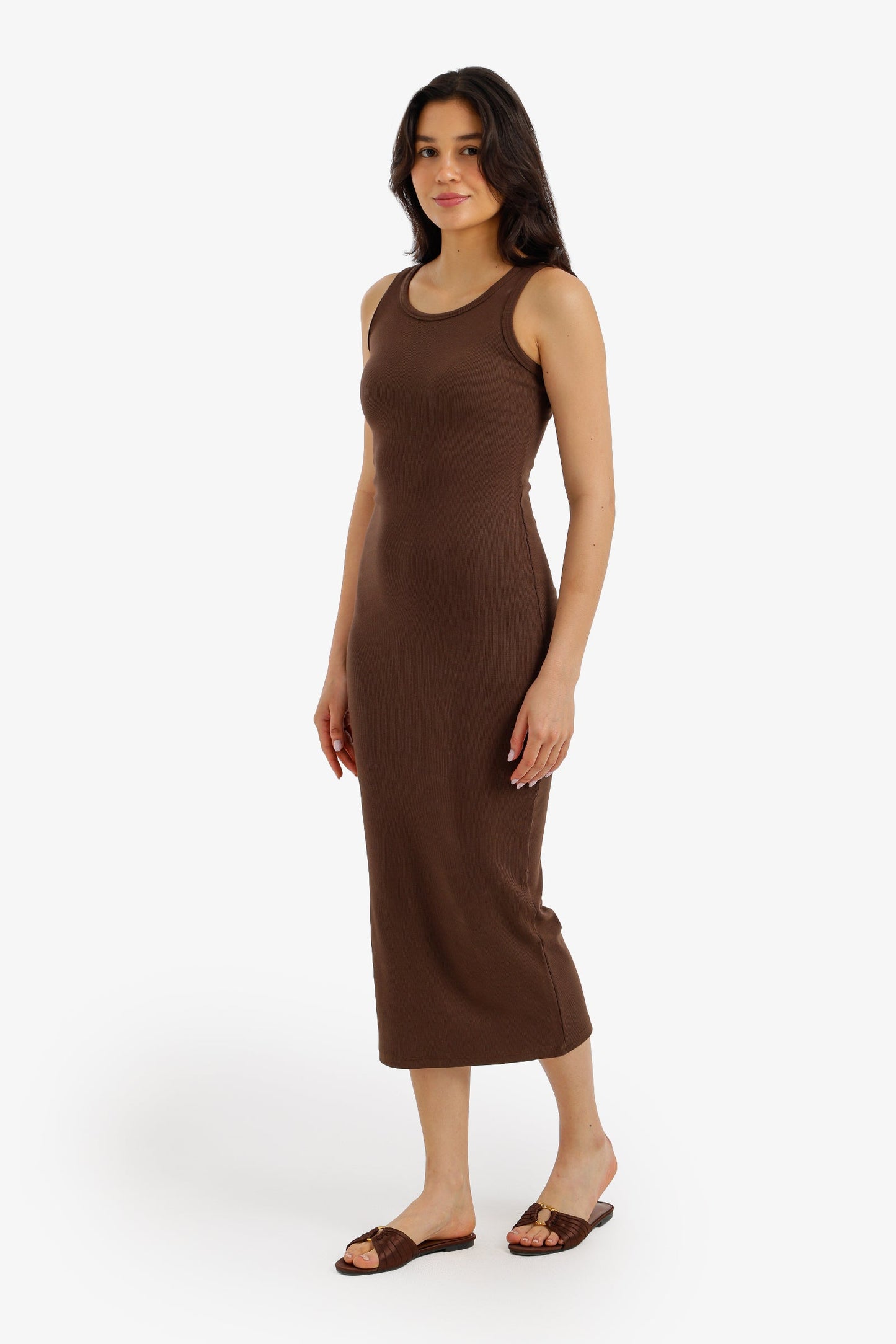 Ribbed Sleeveless Lounge Dress