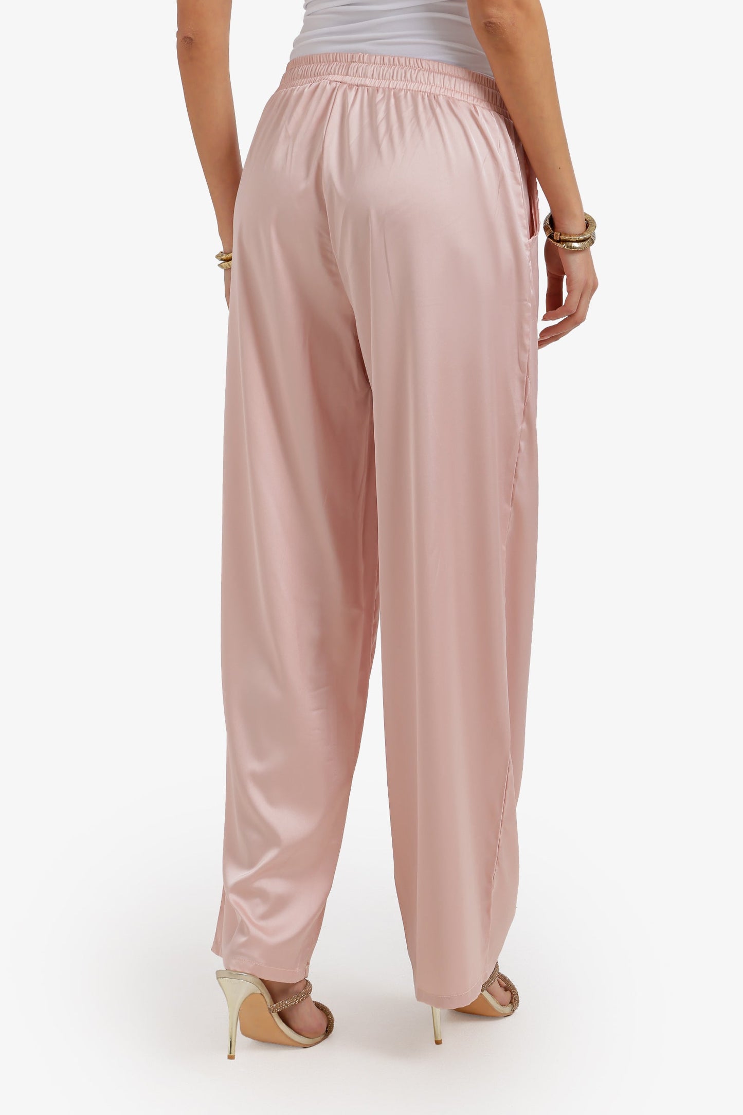 Wide-Leg Satin Pants