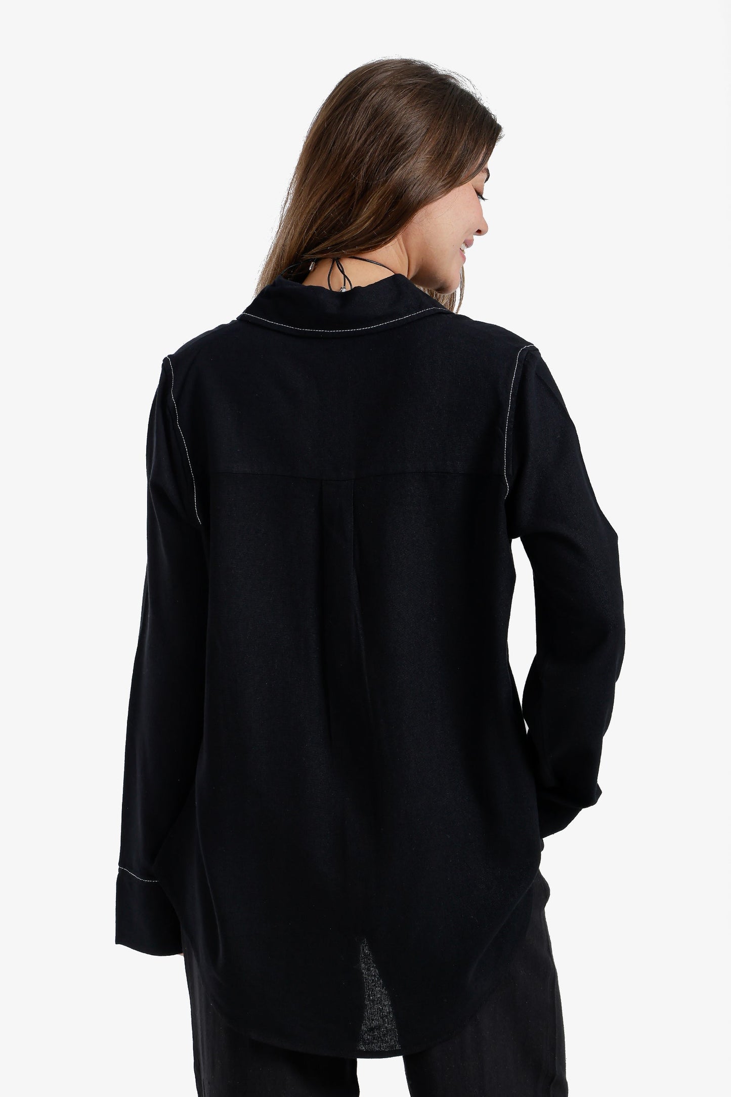 Contrast-Stitch Utility Shirt