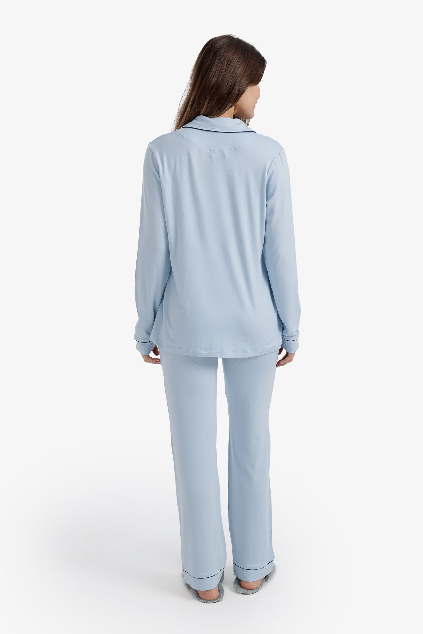 Contrast-Pipe Pyjama Set