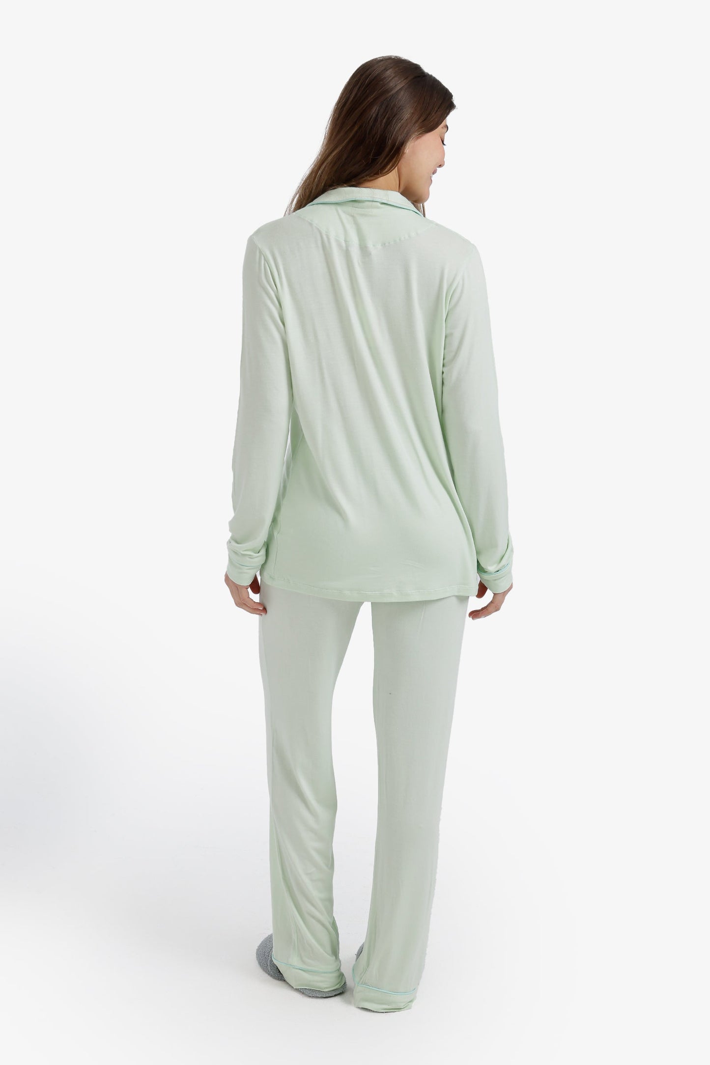 Contrast-Pipe Pyjama Set