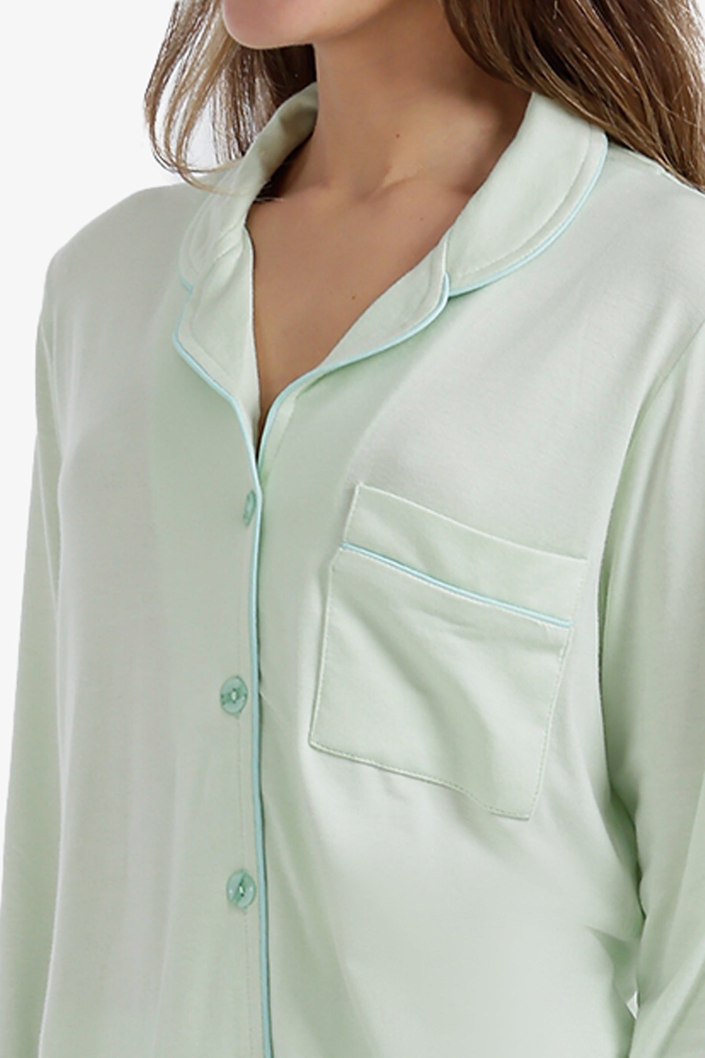 Contrast-Pipe Pyjama Set
