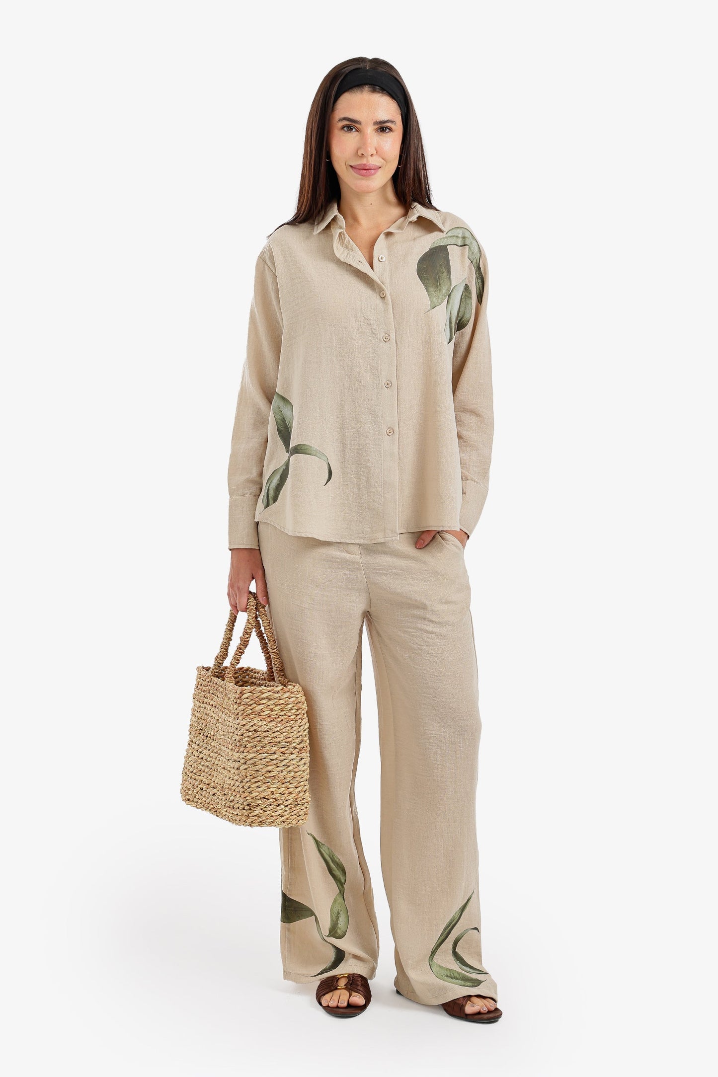 Leaf Print Lounge Set