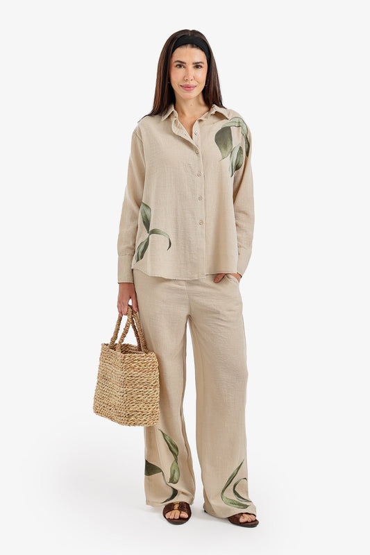 Leaf Print Lounge Set