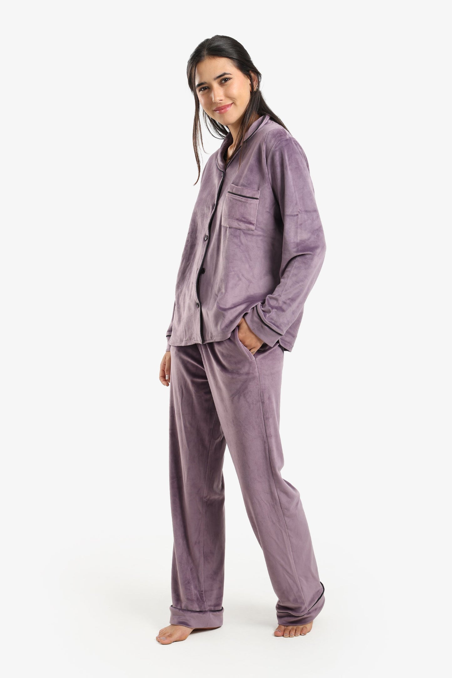 Piping Velvet Pyjama Set