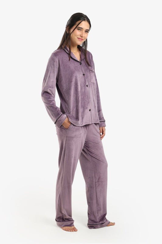 Piping Velvet Pyjama Set