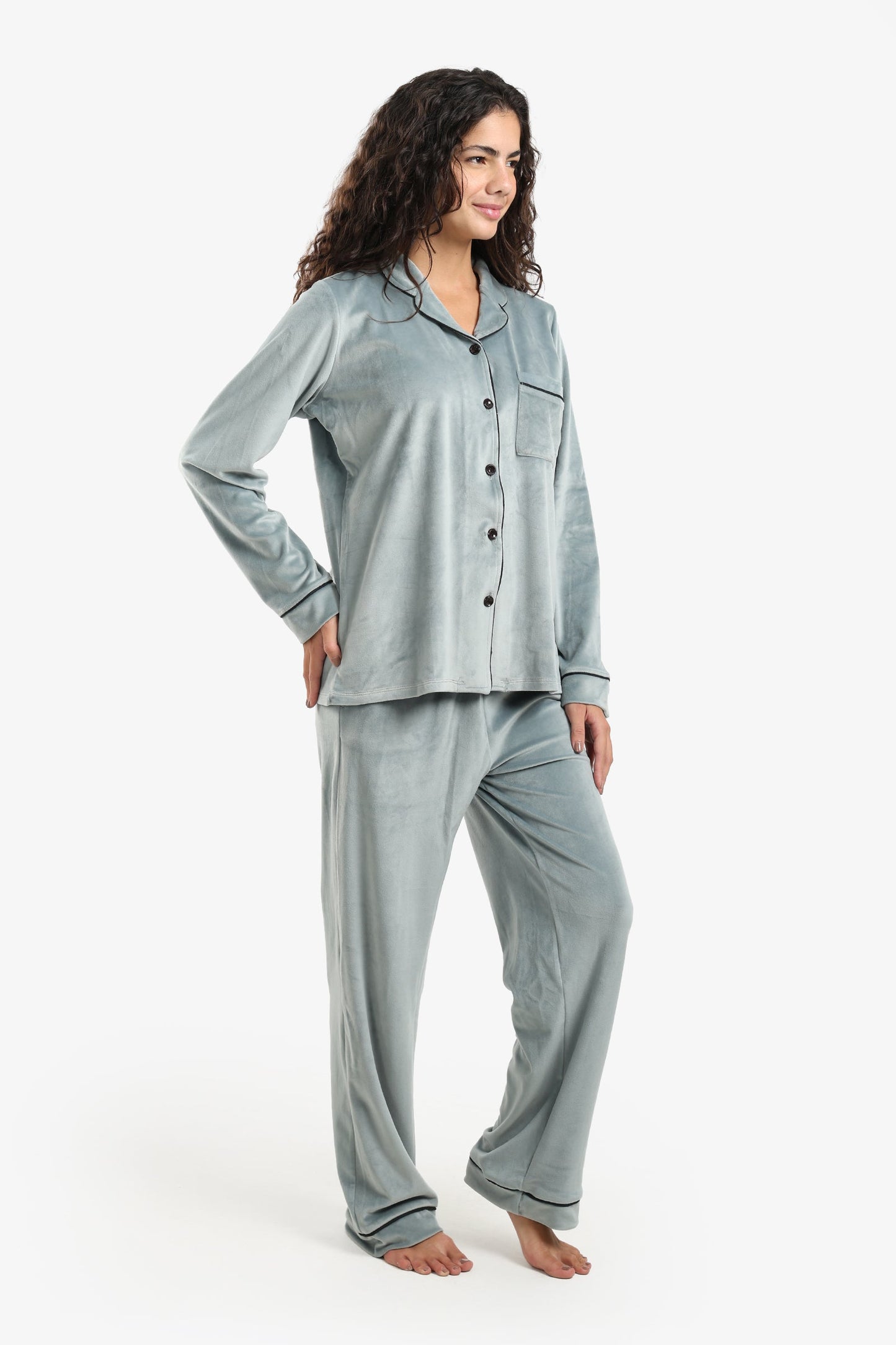 Piping Velvet Pyjama Set