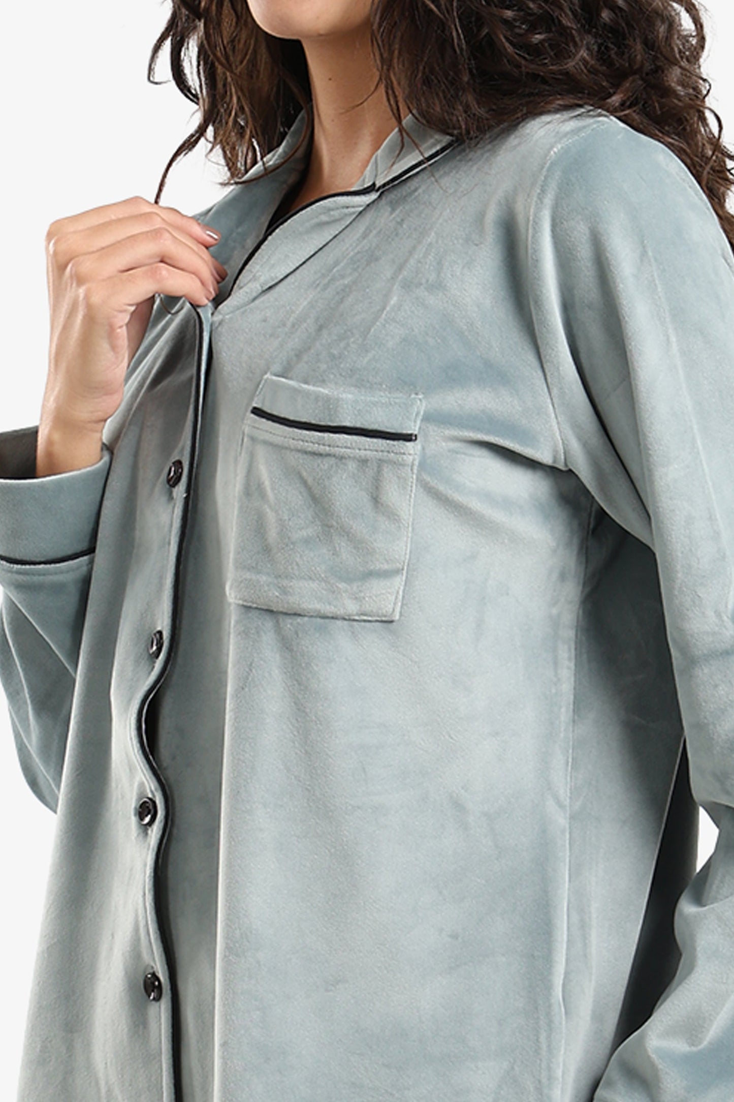 Piping Velvet Pyjama Set