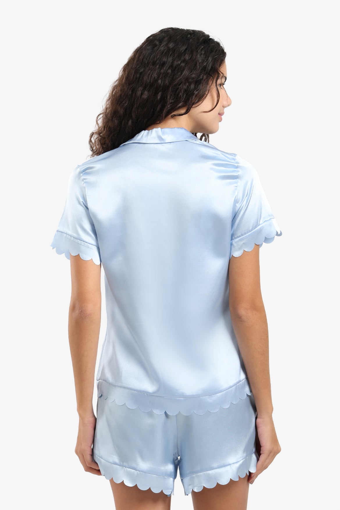 Blue Solid Pyjama Set