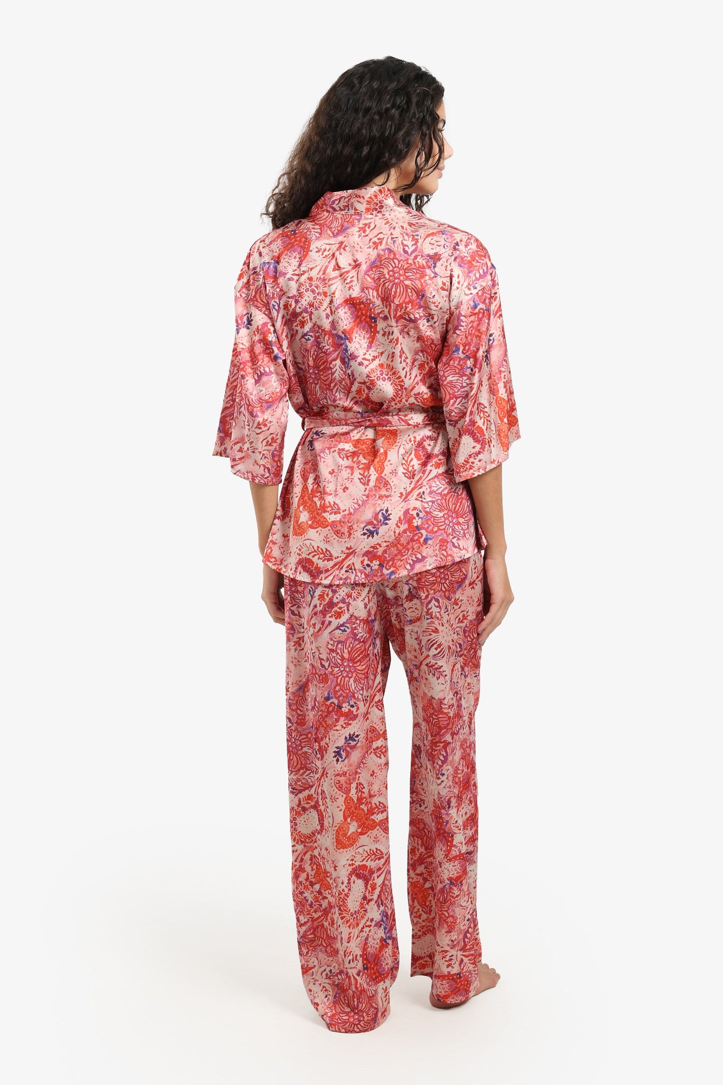 Printed Satin Pyjama Set