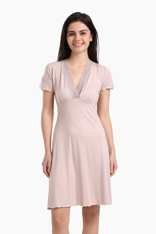 Viscose V-Neck Nightgown