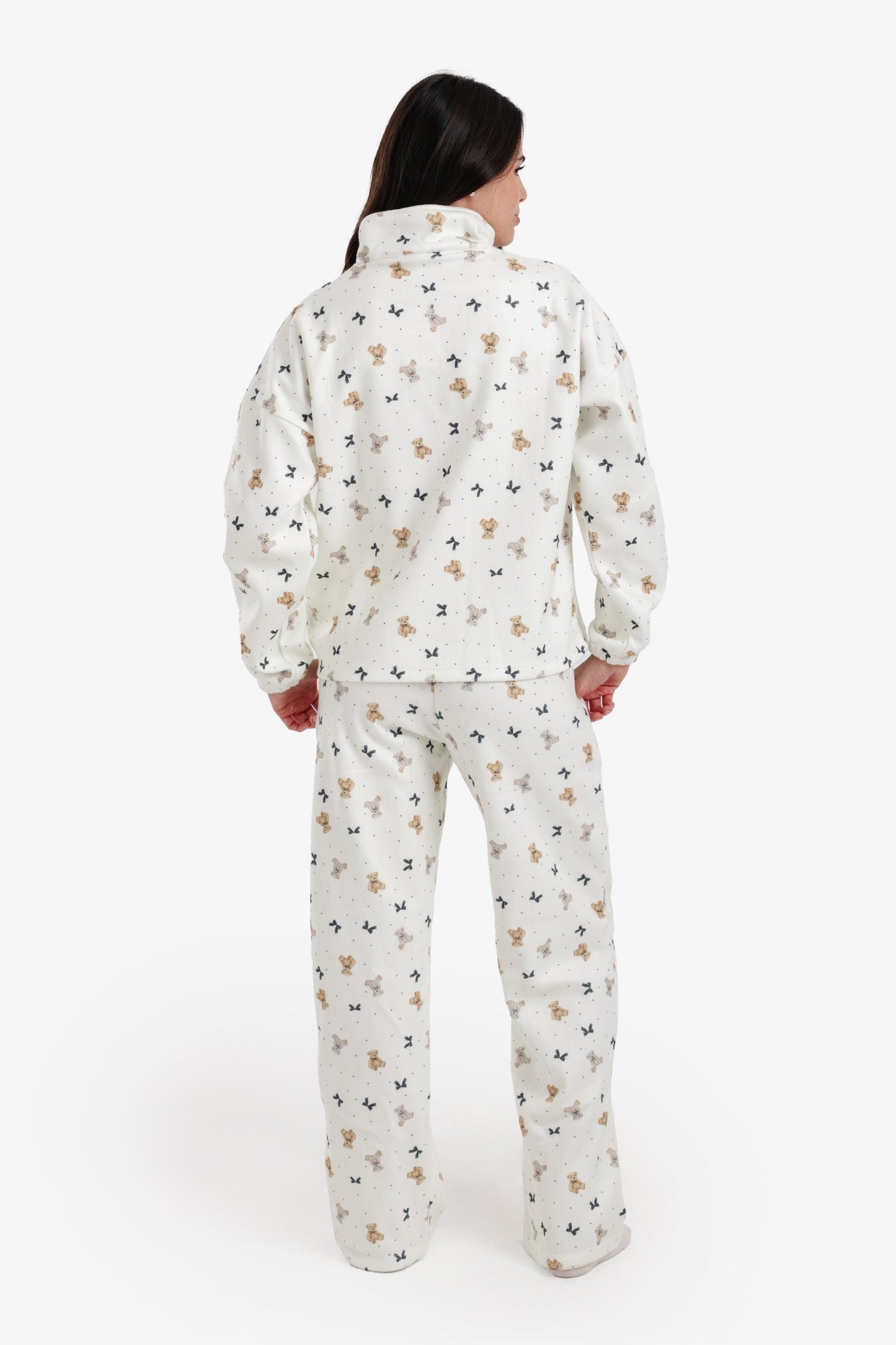 Stand Collar Printed Pyjama Set