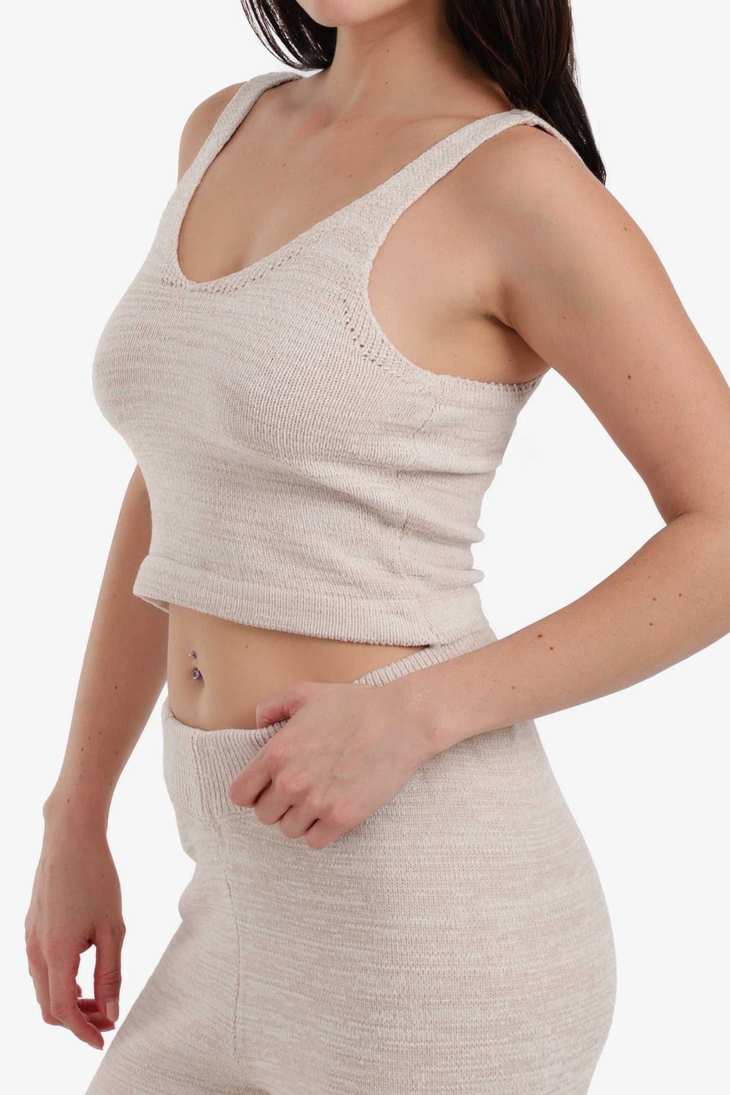 Sleeveless Cropped Pyjama Top