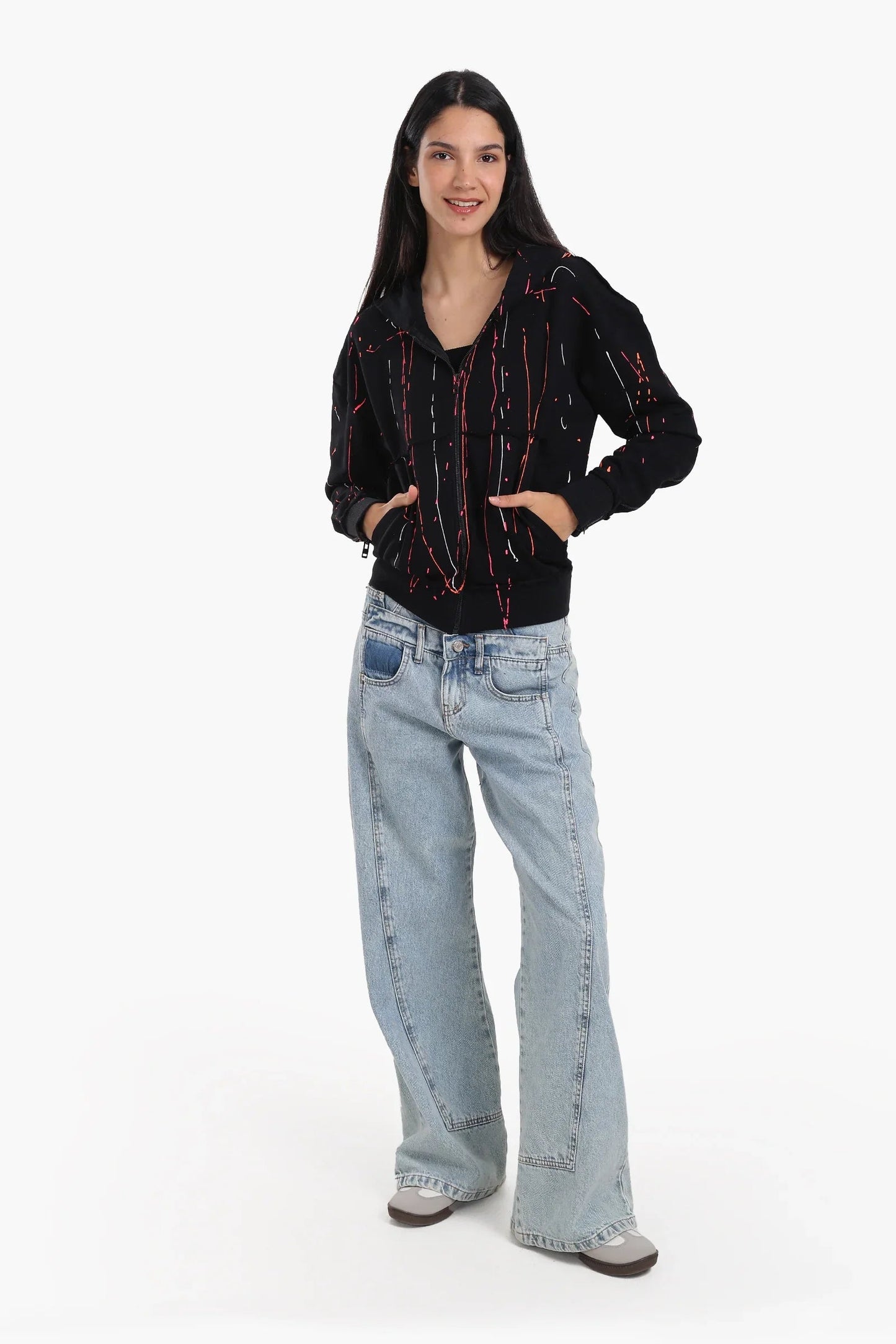 Lounge Jacket with Abstract Streaks