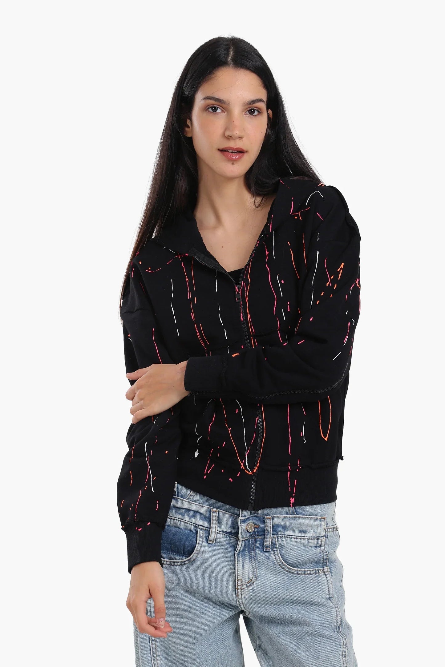 Lounge Jacket with Abstract Streaks