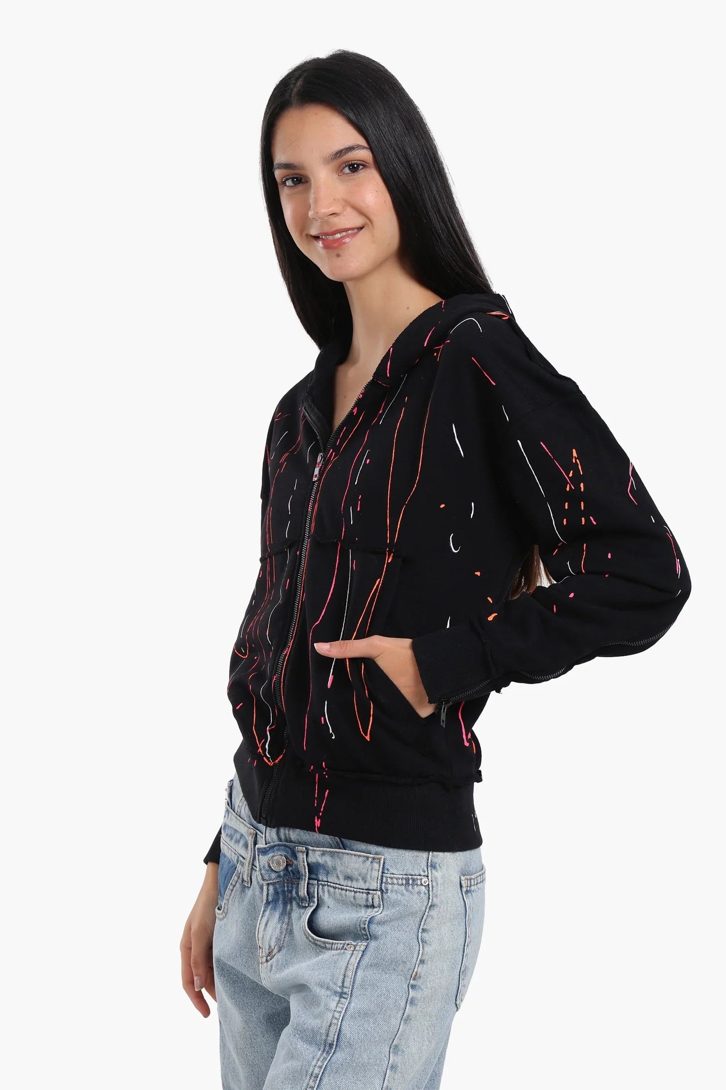 Lounge Jacket with Abstract Streaks