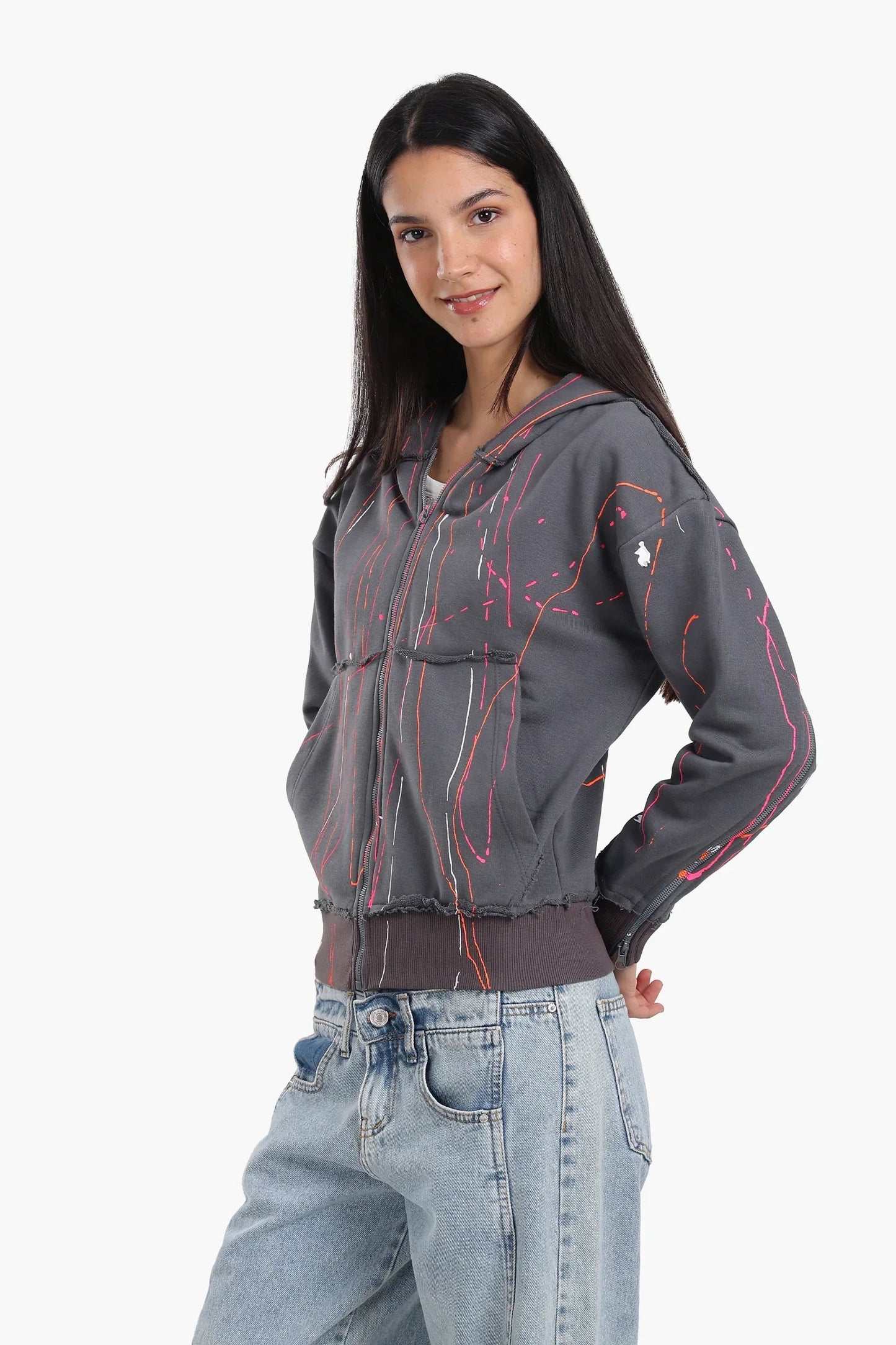 Lounge Jacket with Abstract Streaks