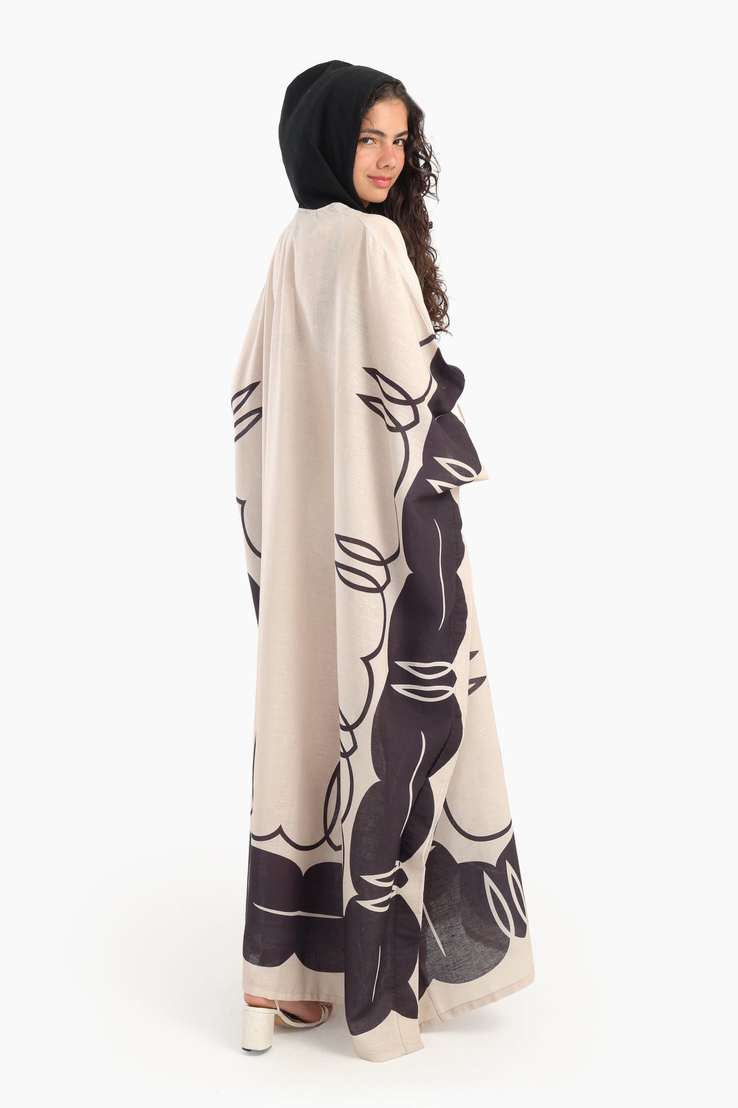 Chic Printed Hooded Abaya