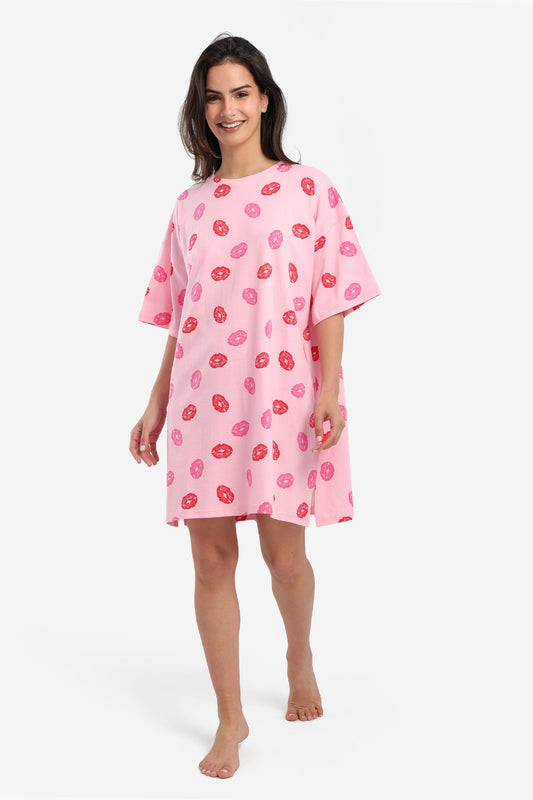 Printed Lips Nightgown