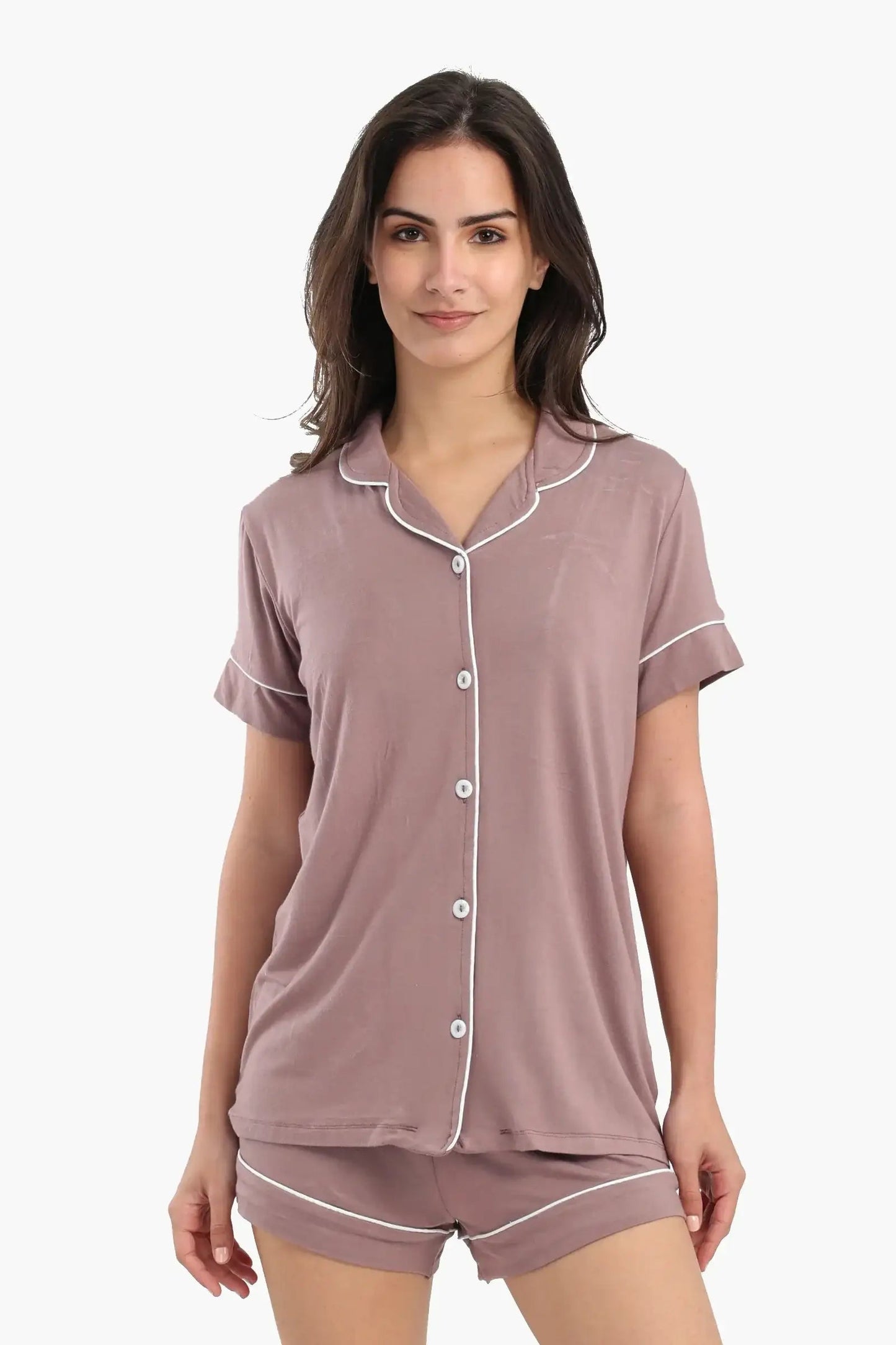Color Piping Poplin Pyjama Set