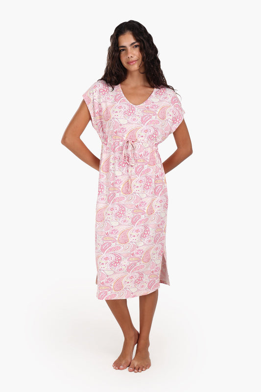 Printed Cotton Midi Nightgown
