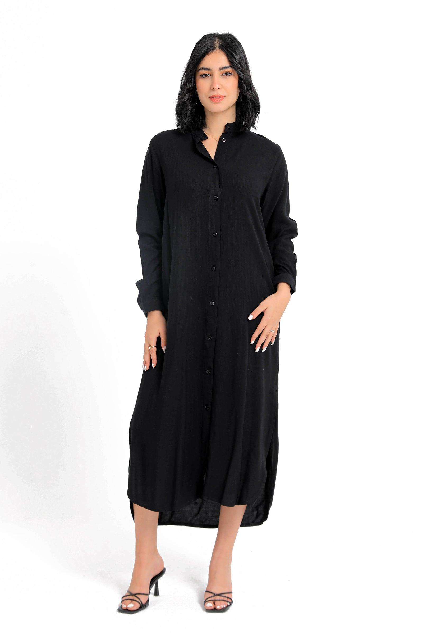 Mandarin Collar Shirt Dress - Carina - كارينا