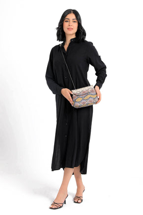 Mandarin Collar Shirt Dress - Carina - كارينا