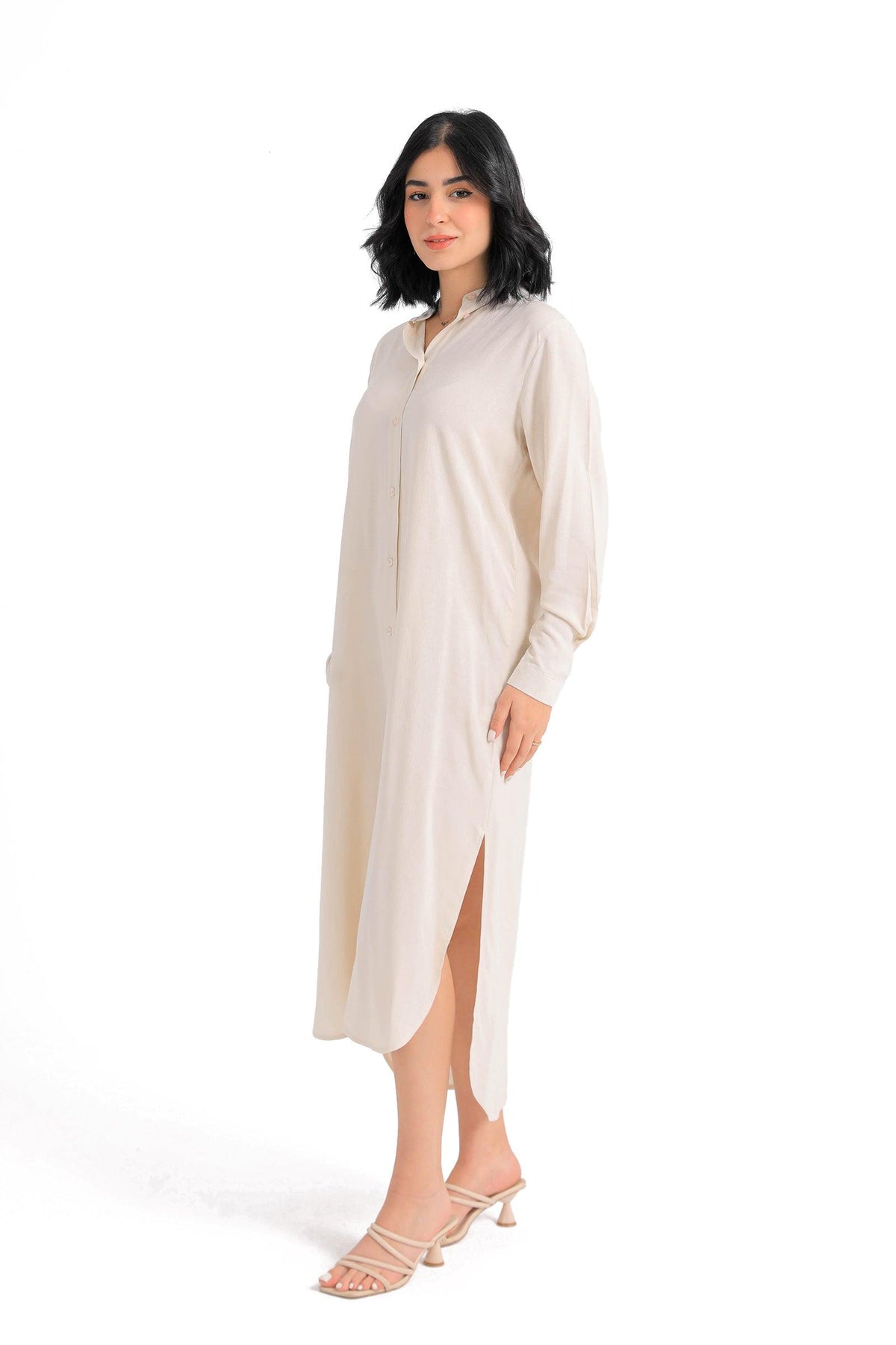 Mandarin Collar Shirt Dress - Carina - كارينا