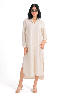 Mandarin Collar Shirt Dress - Carina - كارينا