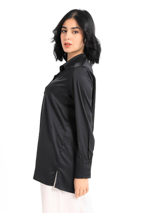 Satin Long Sleeves Shirt - Carina - كارينا