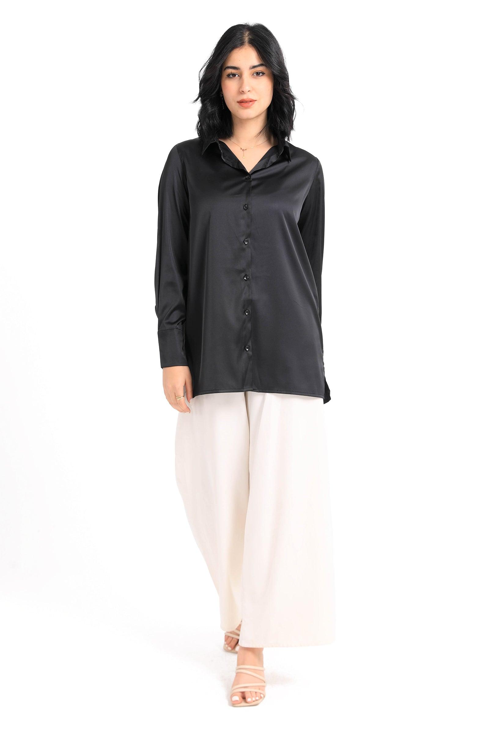 Satin Long Sleeves Shirt - Carina - كارينا