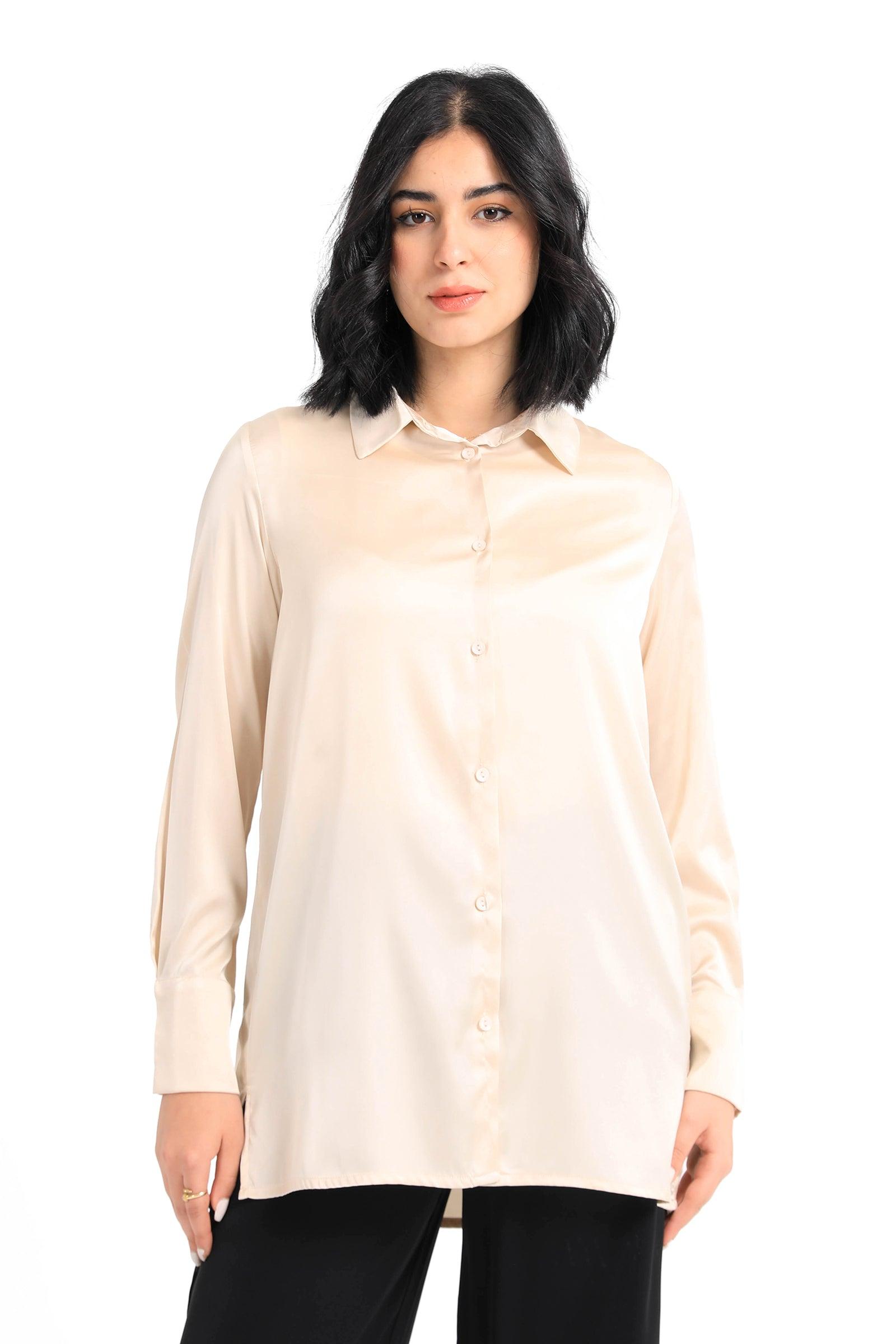 Satin Long Sleeves Shirt - Carina - كارينا