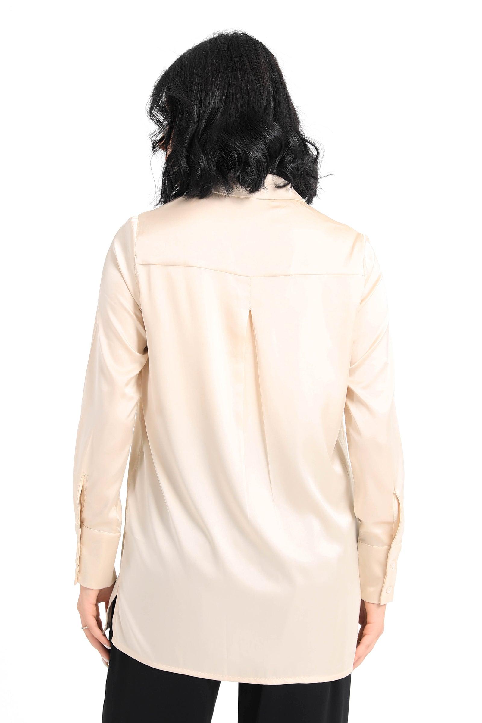 Satin Long Sleeves Shirt - Carina - كارينا