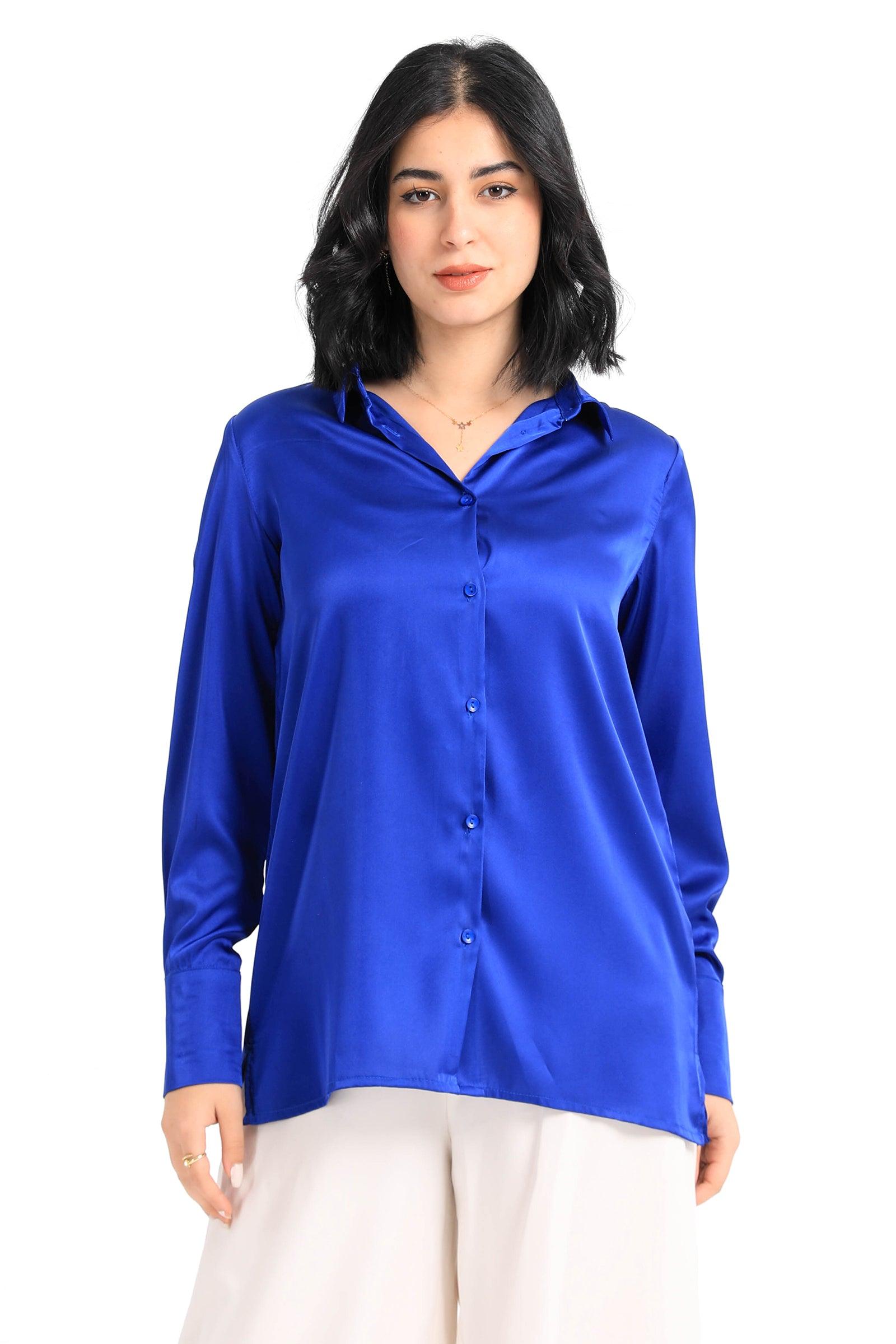 Satin Long Sleeves Shirt - Carina - كارينا