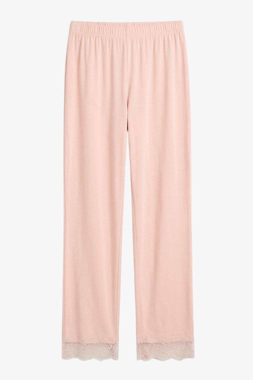 Pyjama Set with Lace Edges