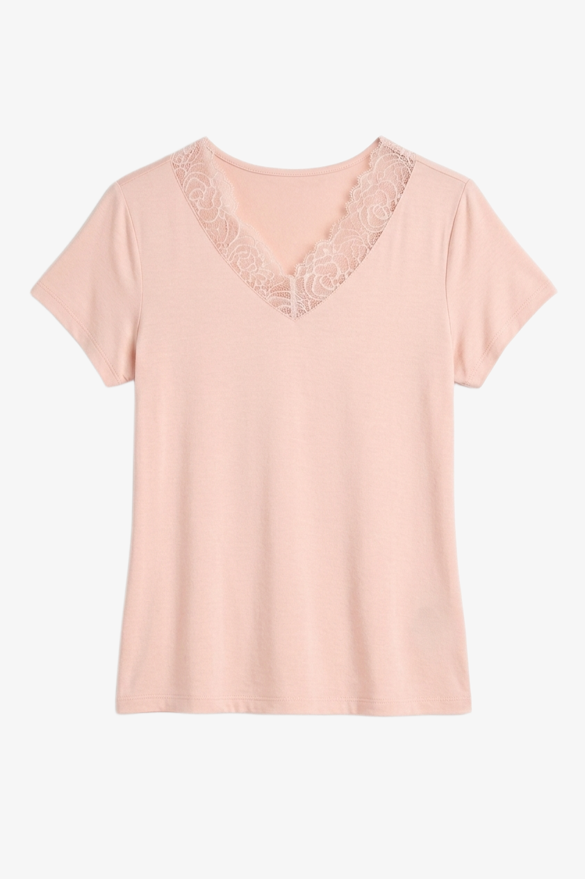 Pyjama Set with Lace Edges