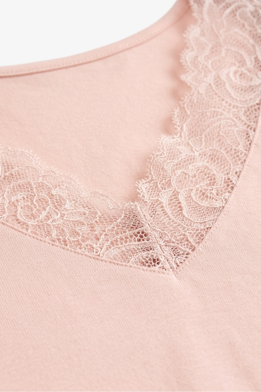 Pyjama Set with Lace Edges