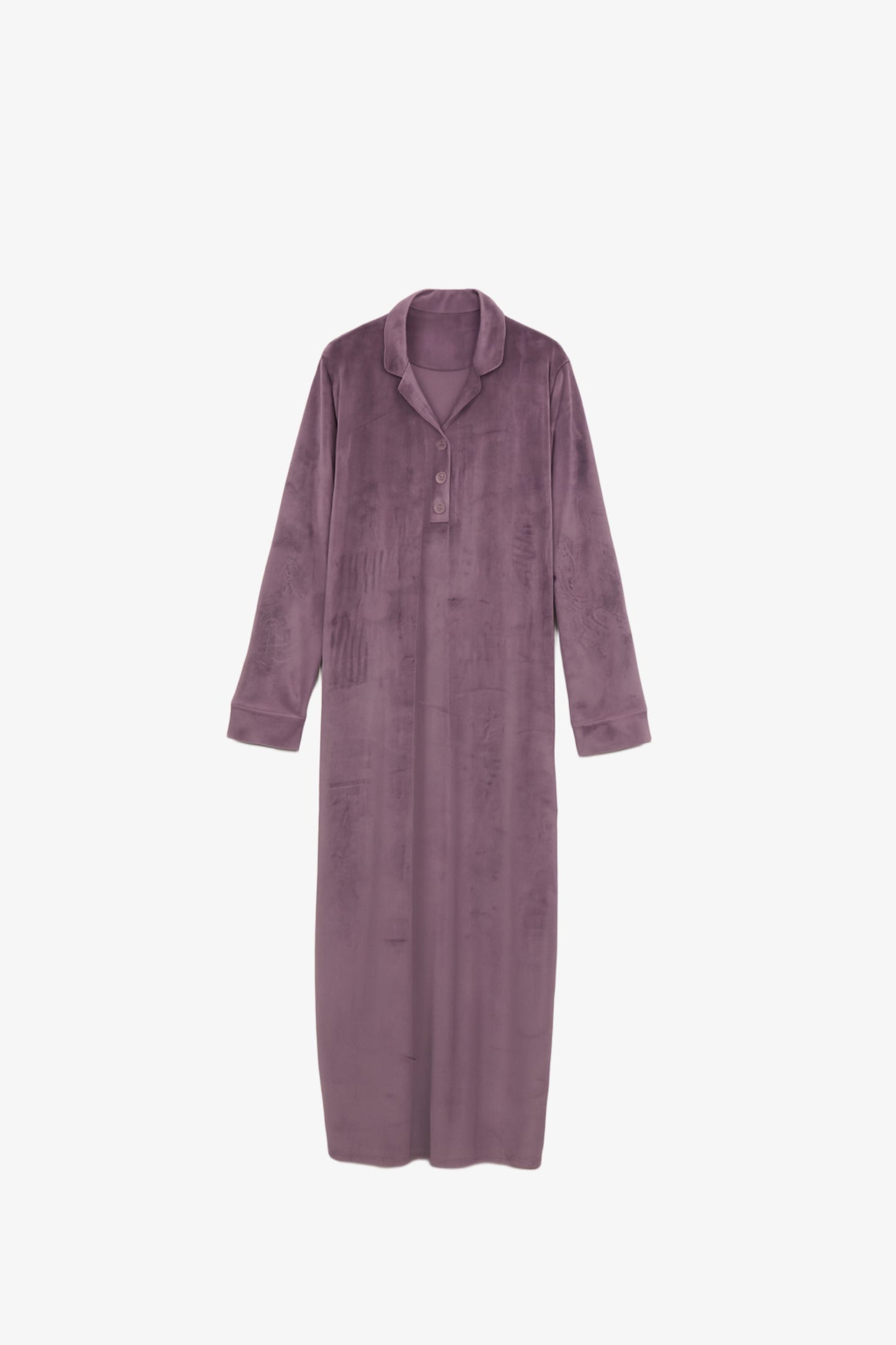 Notch Collar Velvet Nightgown