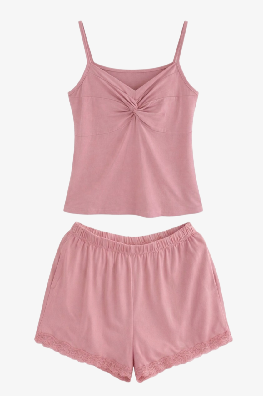 Twist-Front Detail Pyjama Set