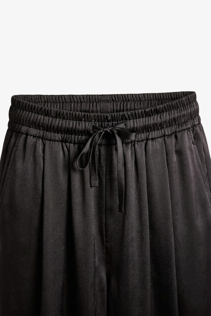Wide-Leg Satin Pants