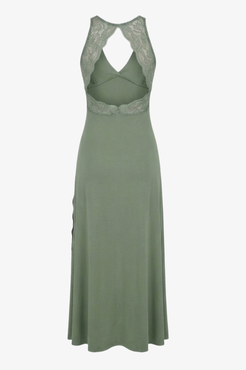 Side-Slit Midi Nightgown