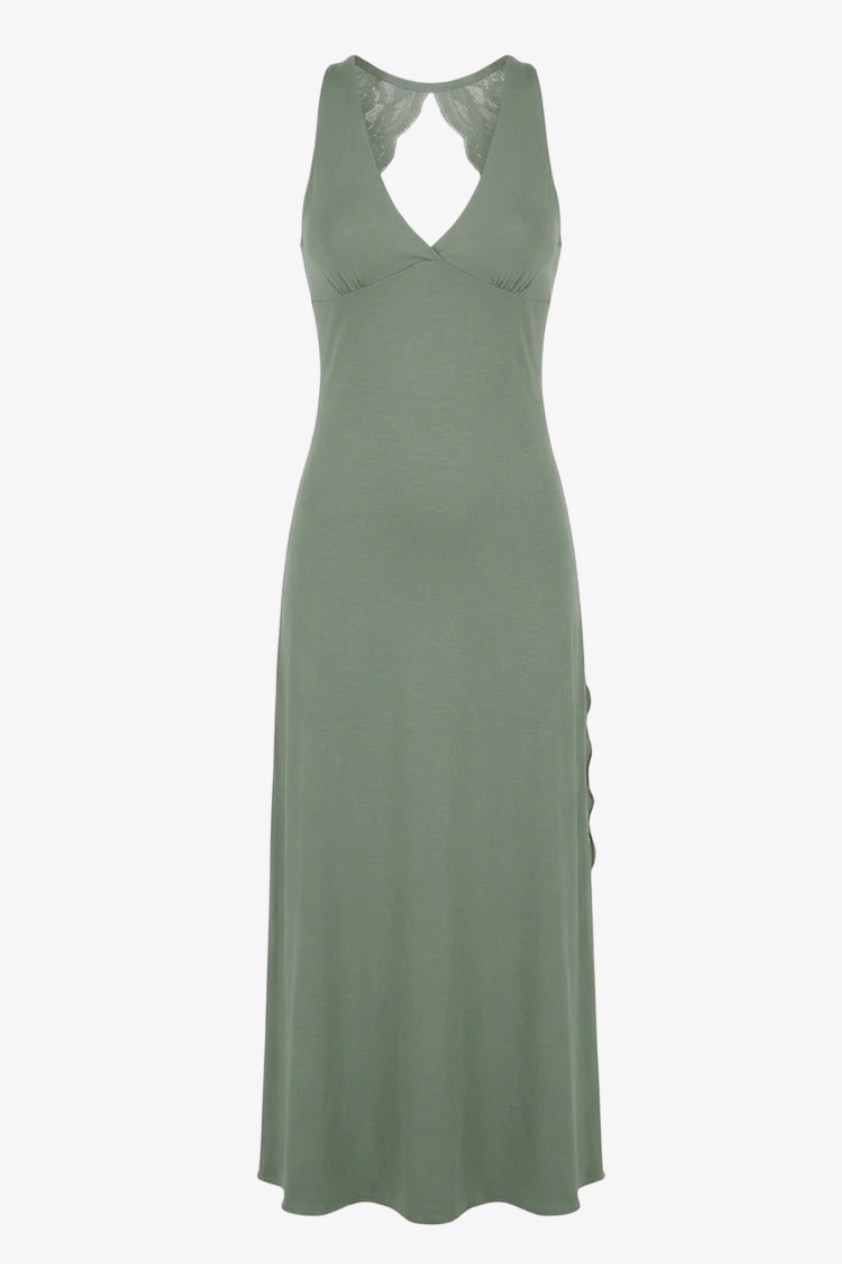 Side-Slit Midi Nightgown