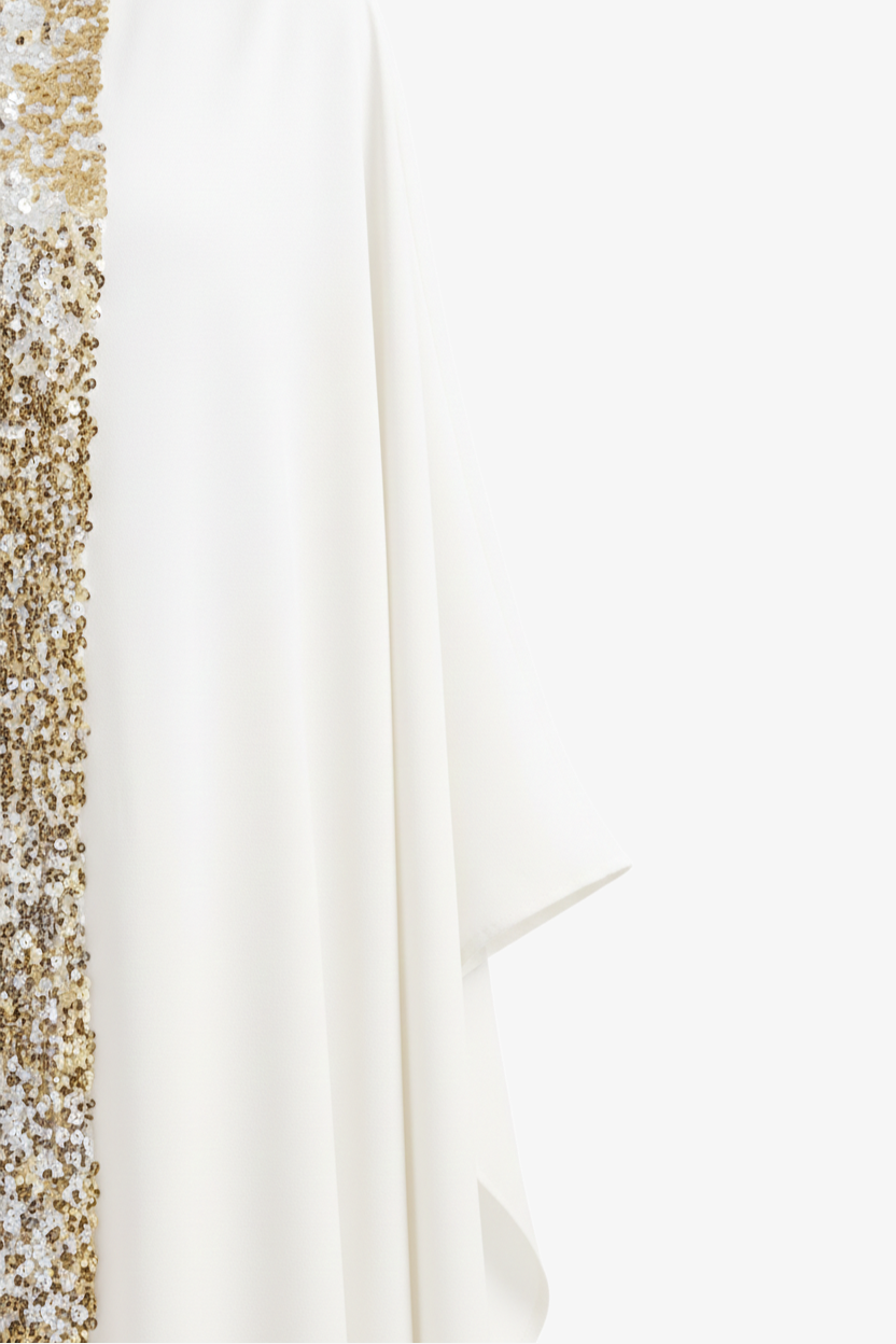 Shimmering Neckline Abaya