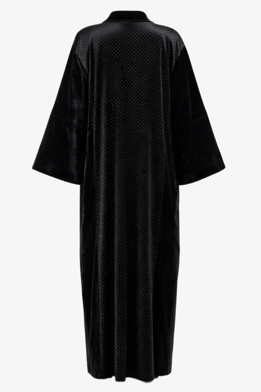Embellished Velvet Maxi Kimono